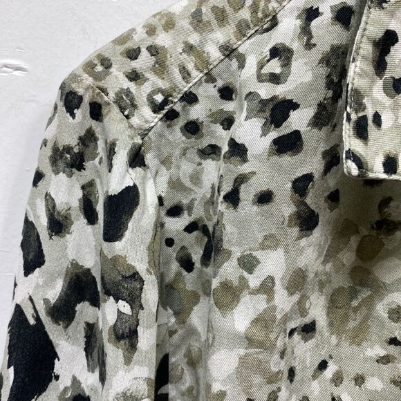 Anthropologie Cloth & Stone Leopard Print Button Down Shirt XL - Picture 4 of 6